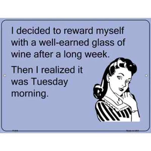 I decided to reward myself E-Card Parking Sign 9"x 12" Home Wall Door Garage - Picture 1 of 1