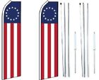 Betsy Ross Swooper Flag with Complete Hybrid Pole set - Pack of 2