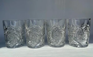 Juego de 4 vasos de corte de cristal de molinete. "3,75"" de alto" - Imagen 1 de 6
