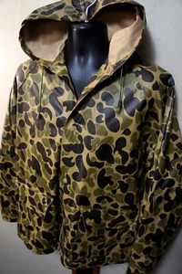 NEU Vintage Stearns schwere PVC Ente Camo Kapuze Regen Jagd Jacke Vintage Mantel o6 - Bild 1 von 13