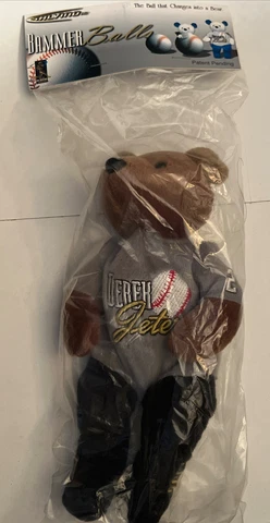 2002 Rare DEREK JETER #2 NEW YORK YANKEES Salvino Bammer Ball Teddy BEAR MLB NEW Cover