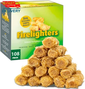 Fire Starter 108 Count Natural Fire Starters for Fireplace Charcoal Starter 🥇🥇 - Picture 1 of 12