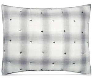 Martha Stewart Collection Tufted Plaid Quilted Standard Sham Gray - Picture 1 of 3