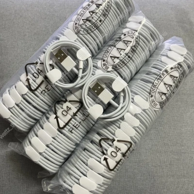 Wholesale Bulk USB Charger Cable 3Ft 6Ft Lot For Apple iPhone 14/13/12/11 Pro/XR - Image 1 of 4