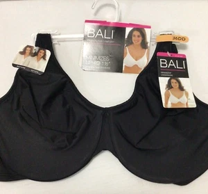 Reggiseno Bali Nero Ferretto Nascosto Minimizzatore Cinghia Imbottita Regolabile 36DD - Foto 1 di 6