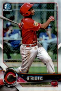 2018 BOWMAN DRAFT CHROME BASE REFRACTOR BDC-151 JETER DOWNS REDS - Picture 1 of 2