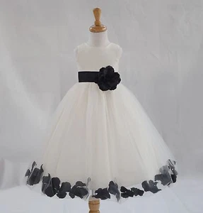 ROSE PETALS FLOWER GIRL DRESS COMMUNION EASTER WEDDING BRIDESMAID HOLIDAY PARTY - Picture 1 of 47