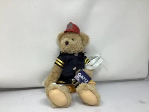 OSO BOMBERO FELPA 14" TOTALMENTE DE LUJO, botones de metal y sombrero ropa manguera lindo - Imagen 1 de 4