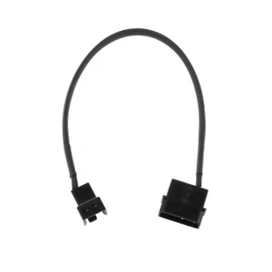 4-Pin Molex Male To 3-Pin/4-Pin PWM Male Sleeved Fan Extension Adapter Cable - Picture 1 of 9