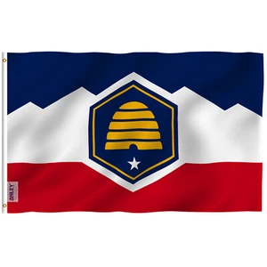 Anley Fly Breeze 3x5 pies nueva bandera del estado de Utah - nuevas banderas de Utah UT - Imagen 1 de 6