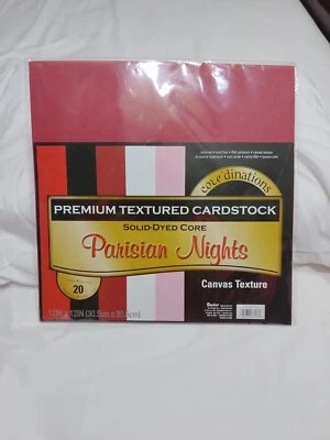 Darice Premium Canvas Texture Cardstock 12"X12" Parisian Nights 20 Sheets New - Image 1 of 2
