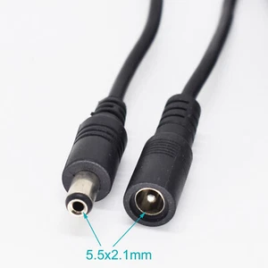 5pcs 10ft DC Power Supply 5.5mmx2.1mm 2.1mm Male to Female Extension Cable 22AWG - Picture 1 of 5