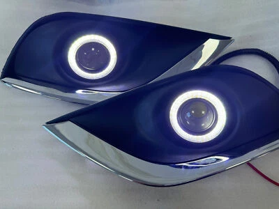 Luces antiniebla LED para Nissan Versa 15-19 y anillo de halo COB ojos de ángel y freno de parachoques Foto 1 de 4