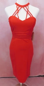 IRIS Red Strappy Bodycon Dress Small NWT Sexy Cocktail Party Style - Picture 1 of 12