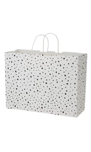 SSWBasics große - weiße moderne Punkte Papier Einkaufstaschen - Kiste mit 100 - Bild 1 von 1