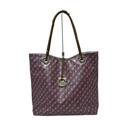 Auth GHERARDINI - Pink Bordeaux Brown PVC Leather Tote Bag - Image 1 of 4