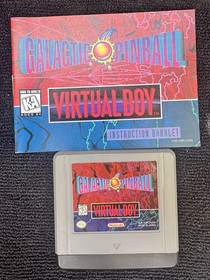 Nintendo Virtual Boy Galactic Pinball Authentic Game + Manual + Dust Cover