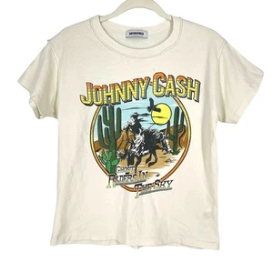 Daydreamer Johnny Cash Riders In The Sky Reverse Girlfriend T-Shirt Creme Small - Bild 1 von 7