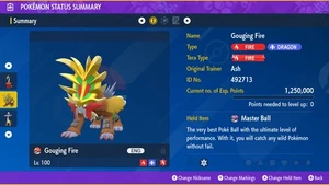 Pokemon Scarlet and Violet PSV - 6IV Gouging Fire - Picture 1 of 3