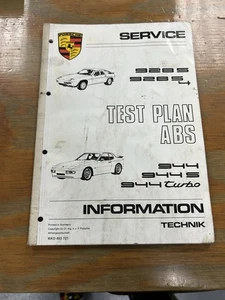 Porsche 928s 928S4 944 944s 944turbo ABS Brake Test Plan Manual - Foto 1 di 4