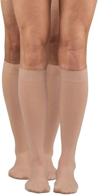 Dr. Microfibra Comfort Unisex Opaca + Plus Debajo de la Rodilla 20-30mmHg (Beige) Grande Foto 1 de 2