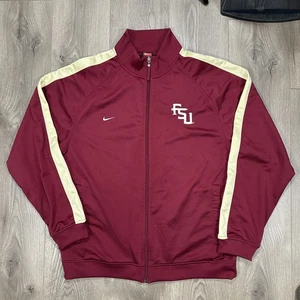 Nike Florida State FSU Seminolen rot durchgehender Reißverschluss Jacke Herren Large Dri Fit Track - Bild 1 von 7