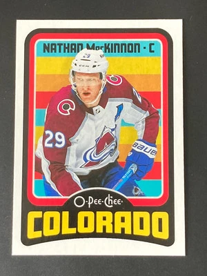 2024-25 O-Pee-Chee Nathan MacKinnon Retro Parallel Card #1. Colorado Avalanche - Image 1 of 2