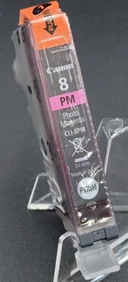 Tanque de tinta magenta fotográfica original Canon CLI-8PM tinta Pixma CNMCLI8PM OEM nuevo sellado Foto 1 de 3