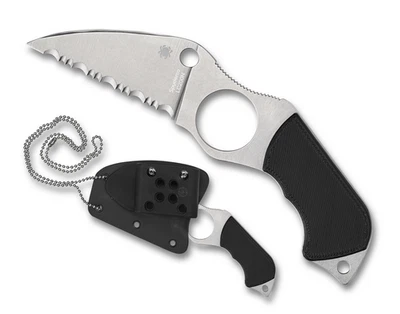 Spyderco Knives Swick FB14S6 Fixed Blade Knife Serrated LC200N Steel Black G10 - Image 1 of 4