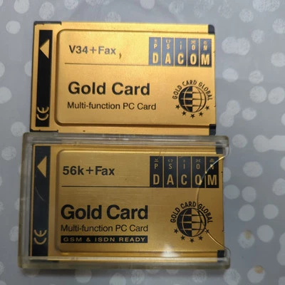 Módem x2 Psion Dacom PCMCIA 1x 56k y 1x v34 + fax Ethernet *sin cable* - Imagen 1 de 2