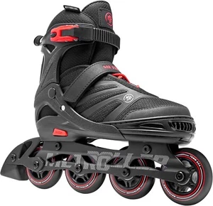 Patines en línea Metroller, negros/rojos, unisex, ajustables (talla para mujer 7-10,5) - Imagen 1 de 7