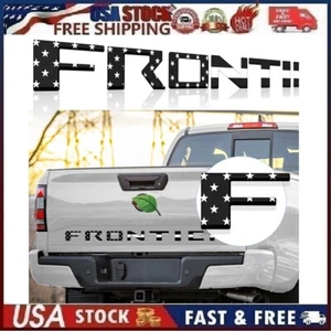Black White USA Flag Tailgate Insert Letter Emblem For 2022-2024 Nissan Frontier - Picture 1 of 15