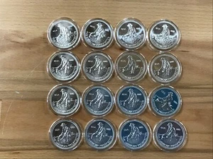 1985 Engelhard Prospector Lot of 16 BU One Ounce Silver Rounds E0442 - Picture 1 of 15