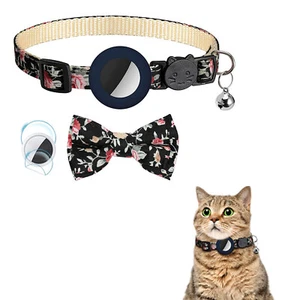 Airtag Cat Floral Collar Holder Case for Apple Air Tag Protective Anti Lost Pets - Picture 1 of 21