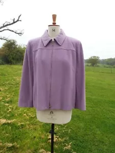 Soft Purple Wool Mix Zip Through Smart Jacket Lined UK 18 BNWOT VIYELLA £159 - Picture 1 of 4