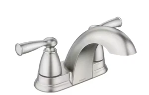 MOEN 84942SRN Banbury 4 in  Double Handle Low-Arc Bathroom Faucet Brushed Nickel - Picture 1 of 4
