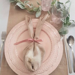 Porzellan geprägte Ladeplatten 4 Farben Pastellteller Ostern Frühling Abendessen - Bild 1 von 9