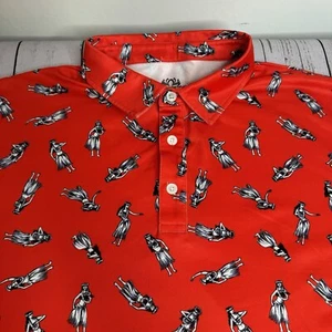 Kaipar Short Sleeve Golf Polo Shirt Mens Size XXXL 3XL Hawaiian Hula Girls Red - Picture 1 of 8