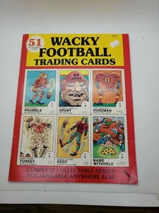 Vintage 1988 Wacky Football Trading Cards 51 different cards in uncut book - Picture 1 of 10