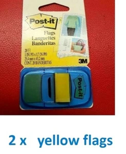 3M Post-It Flags 680-5OPP Yellow INDEX FLAGS Plastic 2 x Pack 20 05B060 - Picture 1 of 1