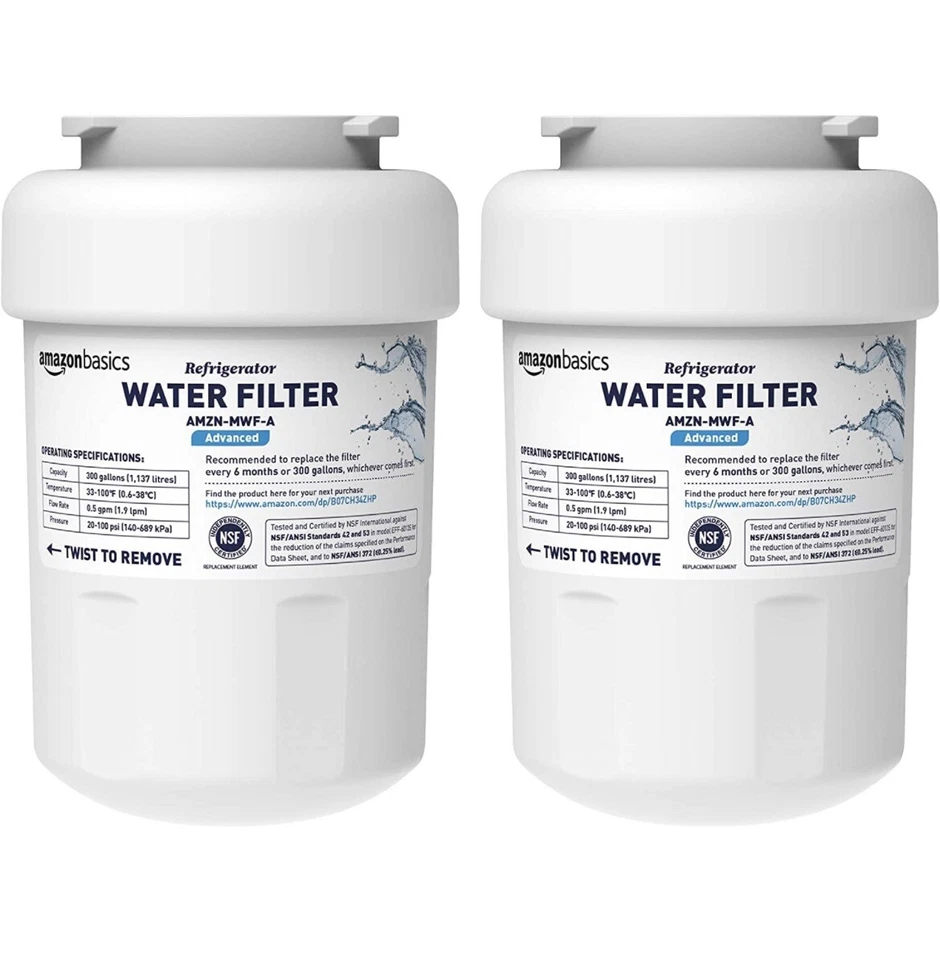 2 Pack Amazon Basics Replacement for GE MWF Refrigerator Water Filter Cartridge - Image 1 of 1