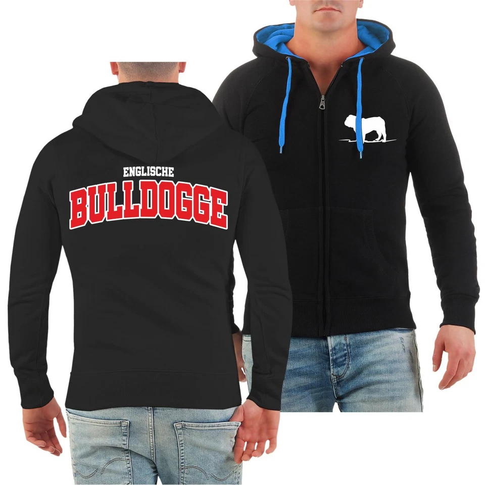 Männer Kapuzenjacke Englische Bulldogge LOGO S bis 8XL Hunde Rasse Dog Haustier  - Bild 1 von 1
