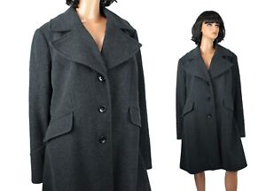 DKNY Coat 20W XXL 2X Dark Gray Soft Wool Blend Knee Length Winter Jacket