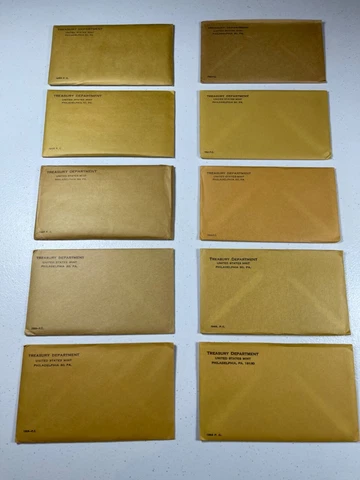 1955-1956-1957-1958-1959-1960-1961-1962-1963-1964 PROOF SETS, UNOPENED ENVELOPES Cover