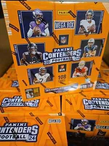  2024 PANINI CONTENDERS NFL FOOTBALL FACTORY SEALED MEGA BOX 1 AUTO 2 MEMS - Picture 1 of 1