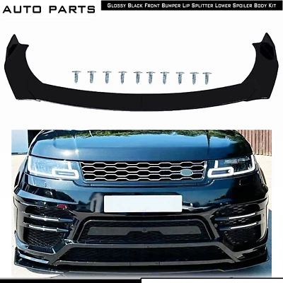 For Range Rover 2014-2019 Front Bumper Lip Spoiler Splitter Gloss Black Bod Kit - Изображение 1 из 4
