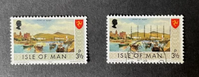 Isle of Man: 1973,  3½d definitive, error  grey-brown border, good used. - Image 1 of 2