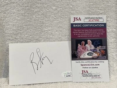 BEAUTIFUL Coach Bill Self AUTO'D 3x5 Index Card, Kansas Jayhawks, JSA AUTH! - Image 1 of 3
