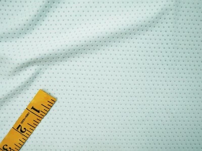 4-Way Stretch Jersey Knit Bird Eye Mesh Dot Fabric Athletic Light Blue 55W 0.85y - Image 1 of 4