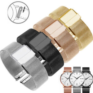 Solid Stainless Steel Watch Strap Band Replacement Metal Mesh  Bracelet 12-22mm 